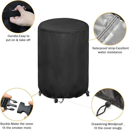 Smoker Cover Fit for Charbroil The Big Easy 3-in-1 Smoker | Waterproof Grill Cover Outdoor Smoker Covers (23" D x 23.5" W x 36" H)