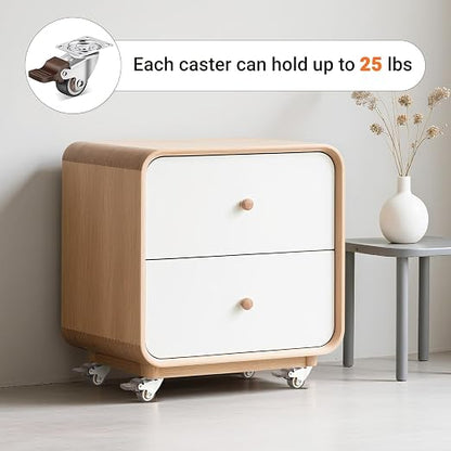 Nefish 1 Inch Small Casters Set of 12, Low Profile Soft Rubber Casters Wheels for Furniture, 360 Degree Swivel Plate Castors, Flexibly Light Duty Castor Wheels for Cabinet, Boxes, Trash, DIY
