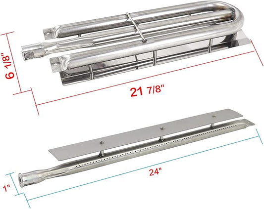 Stainless Steel Burner Tube Replacement for Viking 316-911, VGBQ 30 in T Series, VGBQ 41 in T Series, VGBQ300-2RT/E and Other Gas Grill Parts, SA548A (1-Pack) + SA538A (2-Pack)