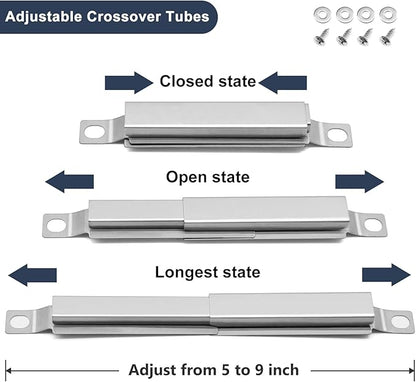Criditpid Grill Replacement Parts for Charbroil TRU-Infrared 463245518, Stainless Steel Heat Plate Shields, Burner Tubes, Crossover Tube and Grill Ignitors for Char-Broil Signature 463246118.
