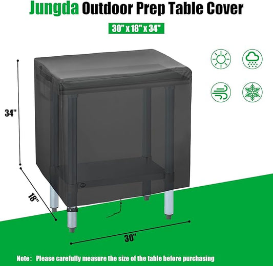 Outdoor Prep Table Cover, 30 Inch Waterproof Stainless Steel Prep Cart Table Cover, Patio kitchen Grill Bbq Food Prep Table Cover - 30 x 18 x 34 Inch