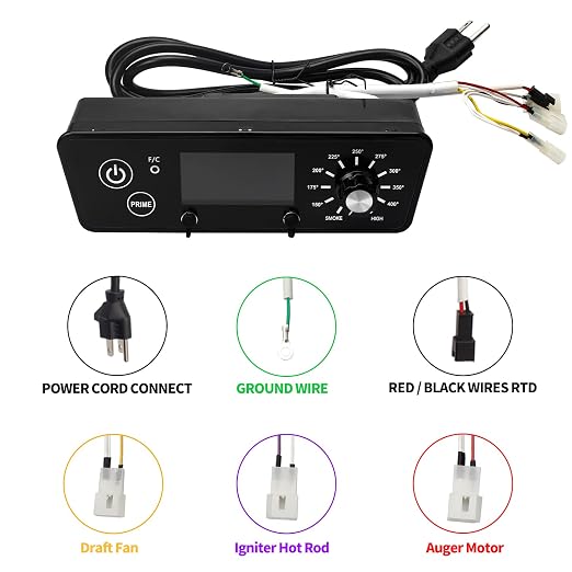 Replacement Parts Digital Thermostat Control Board Kit for Pit Boss Pro Series 4 Vertical Smoker Grill Compatible with Pit Boss P7-4.5 PBV4PS1 with RTD Temp Sensor,2pcs Meat Probe,Igniter Hot Rod