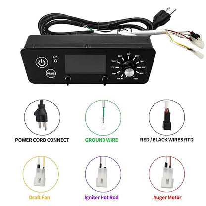 Replacement Parts Digital Thermostat Control Board Kit for Pit Boss Pro Series 4 Vertical Smoker Grill Compatible with Pit Boss P7-4.5 PBV4PS1 with RTD Temp Sensor,2pcs Meat Probe,Igniter Hot Rod