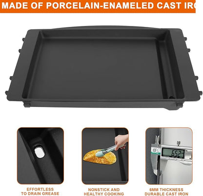 7658 Grill Griddle for Weber Spirit 200 300 Series Spirit II E210 E310 Series, Genesis Silver B C II 1000-5000 Grill, Replacement 7597 Parts for Weber Cast Iron Griddle Accessories
