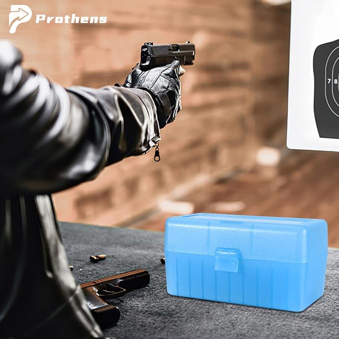 50 Round Rifle Ammo Can | Durable Plastic Ammo Storage Box with Lock | Waterproof Box, Bullet & Tool Organizer for Travel & Range | Secure Locking Ammo Container
