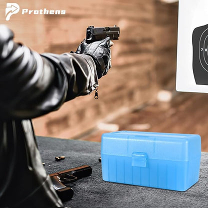 50 Round Rifle Ammo Can | Durable Plastic Ammo Storage Box with Lock | Waterproof Box, Bullet & Tool Organizer for Travel & Range | Secure Locking Ammo Container