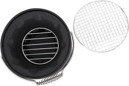 Hibachi Grill, Aluminum Stainless Steel Handle Portable Barbecue Stove Fast Even Heating Charcoal Stove with Grill Pan for Barbecue Tea Making (Small Size)