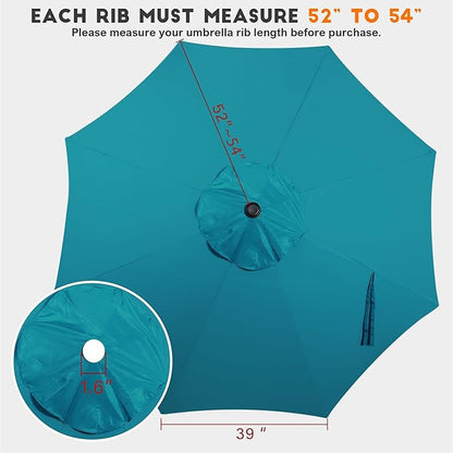 Blissun 9ft Patio Umbrella Replacement Canopy, Market Umbrella Top, Outdoor Table Umbrella Canopy for 8 Ribs, Canopy Only