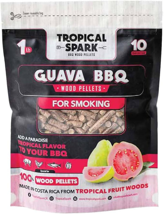 Wood Pellets | Perfect for BBQ, Smoking, Grilling, Bake, Roast, Braise | Premium 100% All-Natural | Guava Wood | 1 lb. Bag