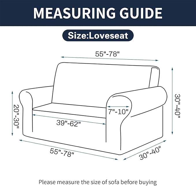 Cupuamon 2026 New Stretch Loveseat Sofa Slipcovers Couch Cover for 2 Cushion Furniture Protector Sofa Covers with Elastic Bottom Jacquard Fabric Small Checks for Pets, Kids - Chocolate
