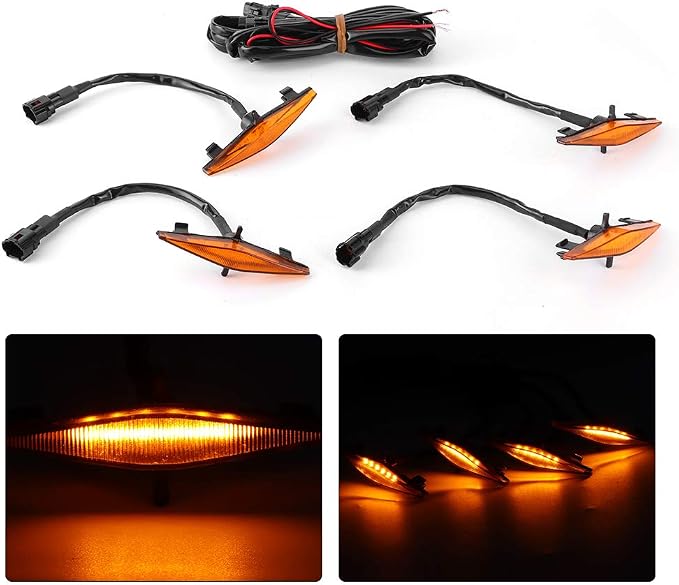 Srliya Grille Lamp, Mesh Front Led Lights Compatible with Pro 2014-2019, with Bright White Light for Enhanced Visibility (Yellow Shell Yellow Light)
