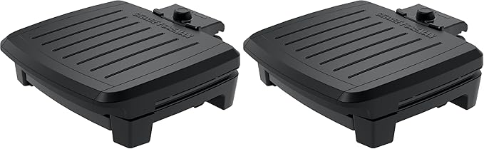 GEORGE FOREMAN® Contact Submersible™ Grill,5-Serving - Adjustable Temperature Control,Black Plates,Wash the entire-grill,(Pack of 2)