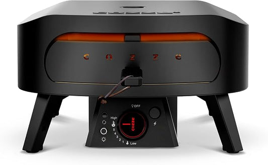 Cozze 13" Gas Pizza Oven with Rotating Pizza Stone for Easy Restaurant-Style Pizza at Home – Triple Burner, Built-In Thermometer, Fast 15-Min Preheat, Portable Outdoor Pizza Oven | Built-In Thermometer | Fast 15-Min Preheat | Restaurant-Style Pizza | P...