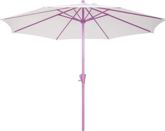 Sunnyglade 9FT Outdoor Patio Umbrella, Market Table Umbrella with 8 Sturdy Ribs and Crank System, Fade-resistant & Waterproof for Garden Backyard Poolside Deck