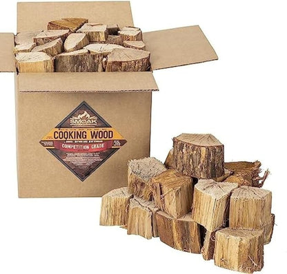 Smoak Firewood’s Cooking Wood Chunks (Competition Grade) USDA Certified for Smoking, Grilling or Barbequing (White Oak 25-30lbs 1728 Cubic in.)