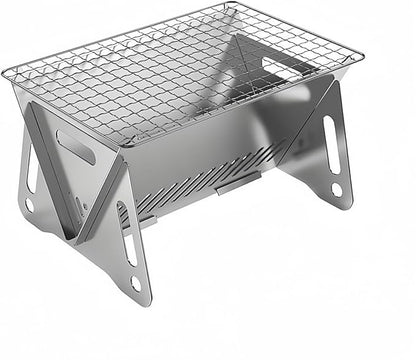 Mini Camp Grill, Portable Stainless Steel Grill, Portable Mini Grill for Outdoor Camping（Small）, Pe034-camp grill-small