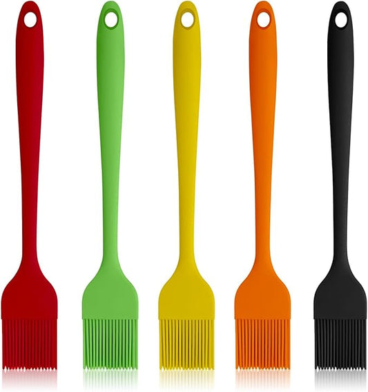 Craebuer Silicone Basting Pastry Brushes, 5 Pack Heat Resistant Cooking Brush for Oil Butter Sauce, Food Brush for BBQ Grill Barbeque Kitchen Baking Cooking