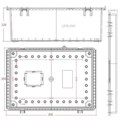 Watertight Electrical Junction Box with Mounting Plate, Clear Hinged Cover Stainless Steel Latch, Plastic Enclosure for Project Wall Bracket, IP67 13.8*9.8*5.9inch（350×250×150mm）