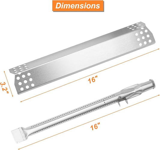Grill Burner Heat Plate Kit - Replacement Part for Monument 24367,17842, 24633,41847NG, 77352, 77352MB, Igniter, 4 Packs