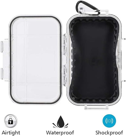 Waterproof Storage Case, Outdoor Survival Waterproof Dry Box Case Shockproof Storage Case Airtight Carry Box Container for Outdoor Boating Camping(Transparent)
