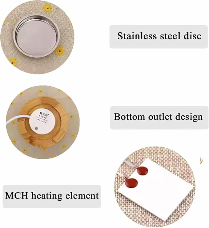 Electric Resin Burner with Timer, Ceramic Electric Incense Burner, Burner Censer 110V for Home Porch, Patio, Garden, Office, Yoga, Living Room, Meditation Room (Black)