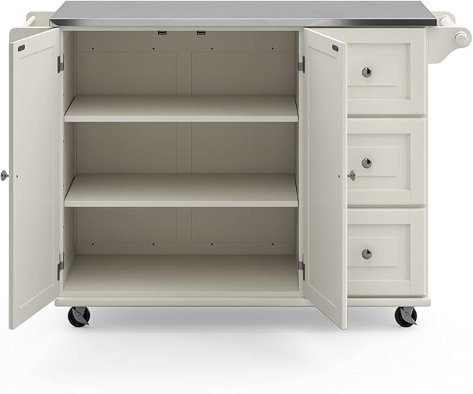 homestyles Dolly Madison Off-White Kitchen Cart