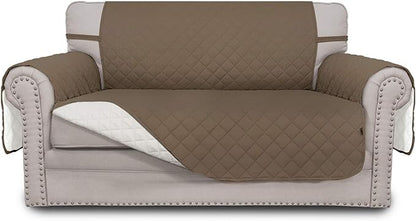 Easy-Going Reversible Couch Cover, 2 Cushion Sofa, Loveseat, Camel/Ivory | Machine Washable Slipcover For Dogs, Water Resistant Furniture Mat For Living Room, Non-Slip Sofa Cover, Pet Friendly