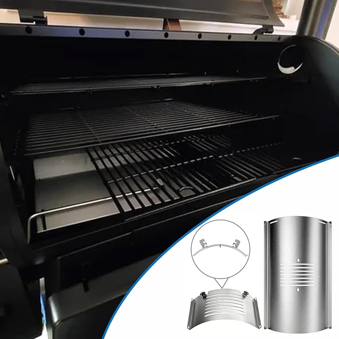 Flame Broiler Slide Cover and Bottom Kit for Pit Boss Pellet Grills, Replacement Heat Deflector for PB1600 PB1150 PB1100 PB1000 PB1100PS1, Flame Broiler Kit Parts for Pit Boss Accessories