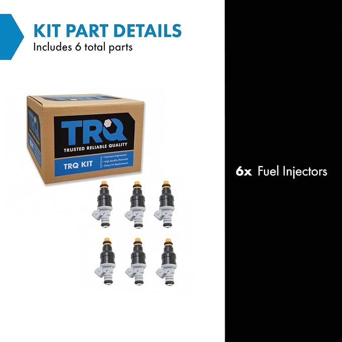 TRQ 6 Piece Fuel Injector Set | For 86-97 Ford Aerostar Bronco II E-150 Econoline Club Wagon E-250 E-350