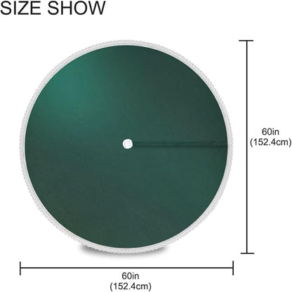 YETTASBIN Hunter Green Outdoor Tablecloth 60 Inch Waterproof Stain Wrinkle Resistant Washable Round Table Cover with Umbrella Hole and Zipper for Patio BBQ Backyard Holiday Party Decor