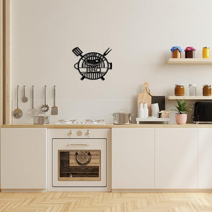 Custom BBQ Metal Sign, Personalized Grill Name Plate with LED Light, 1.2MM Thick Magnetic Installation, Unique Gift for Chefs & Backyard Kitchen Wall Decor (Style B)