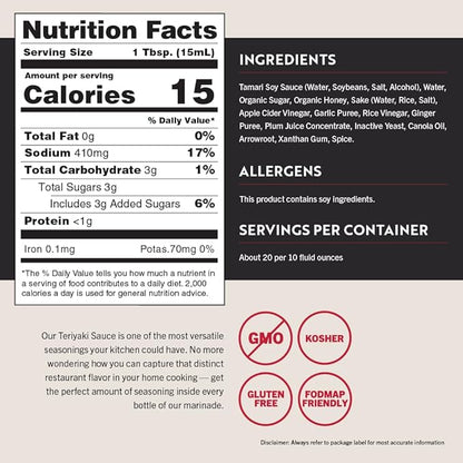 San-J - Gluten Free Teriyaki Sauce - Well-balanced Sauce for Cooking - Non-GMO - 64 oz. Container