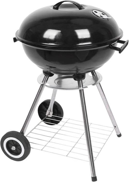 Kettle Grill 18 Inch Portable Charcoal Grill with Wheels & Grilling Bowl Heavy Duty Camping Grill for Cooking Barbecue Patio Backyard Outdoor (Black)