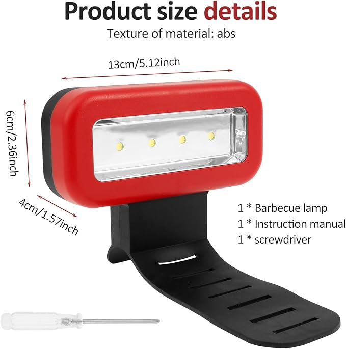 Grill Light, LED Grill Lights for Outdoor Grill, Super-Bright BBQ Light, 3 Adjustable Brightness Work Light for Camping Hiking, Waterproof Heat-Resistant Smoker BBQ Grilling Accessories Gifts for Men