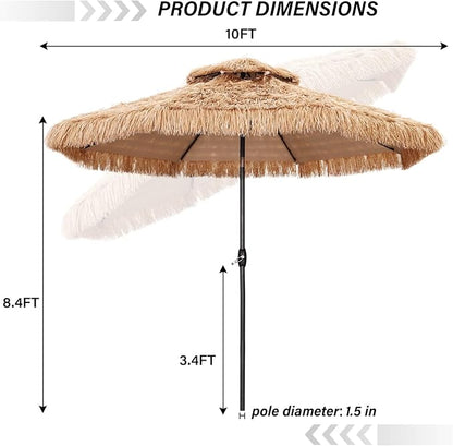 7.5FT Patio Umbrella, Outdoor Table Umbrella, Market Umbrella with Push Button Tilt and Crank for Garden, Lawn, Deck, Backyard & Pool