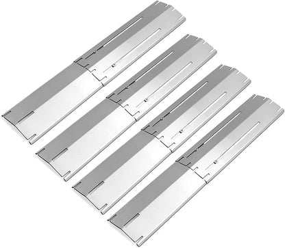 Universal Adjustable Tent Shield, Stainless Steel Heat Plate, Grill Burner Cover, Heat Tent, Grill Repair Kits for Charbroil and Other Gas Grill Models, BBQ Replacement Parts, Pack of 4