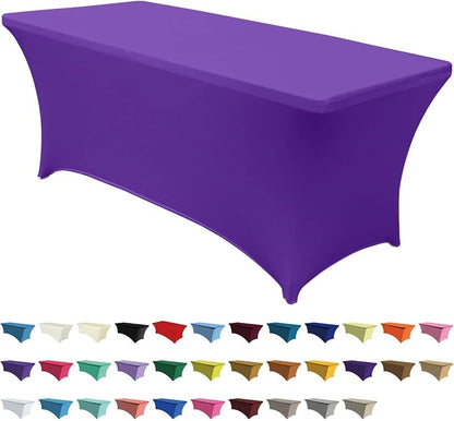 ABCCANOPY 6FT Spandex Table Cover, Stretch Fitted Tablecloth, Purple | Rectangular Tight, Fitted, Washable and Wrinkle Resistant Table Protector for Wedding, Banquet,Birthday, Party, Event