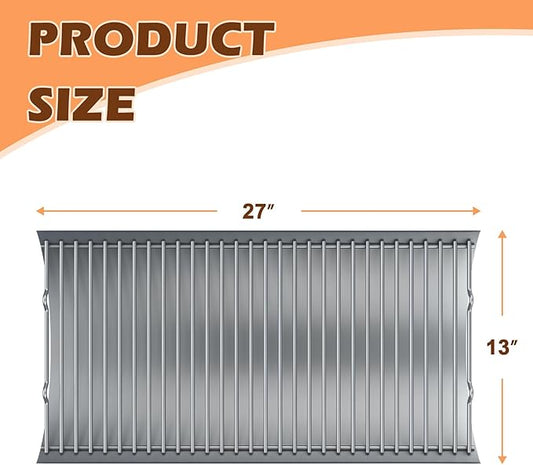 27 Inch Ash Pan Replacement Parts for Char Griller 1224, 1324, 2121, 2222, 2727 and Charbroil Grills, Charcoal Tray with 2pcs Fire Grate Hanger Set