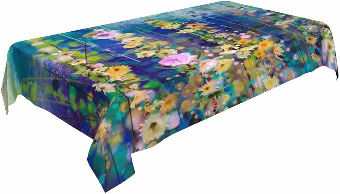 TKS MITLAN Colorful Spring Tablecloth 60x84 Inch Rectangular Flower Vines Vibrant Oblong Table Cloth Kitchen Table Decorations for Home Dinner Party