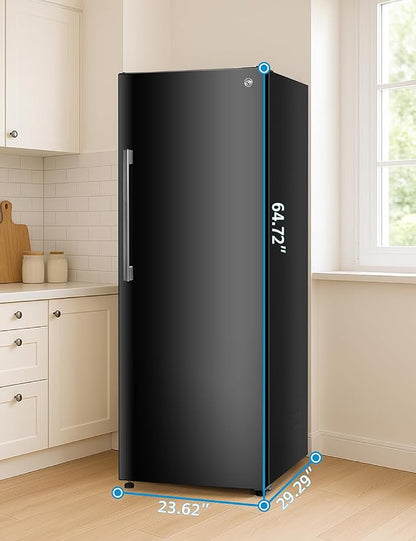 Commercial Cool 11.1 Cu. Ft. Convertible Freezer Refrigerator, Upright Fridge with Glass Shelves, Reversible Door, ENERGY STAR rated, Auto Defrost, CCUC1110GB, Black | Upright Fridge with Glass Shelves, Reversible Door, ENERGY STAR rated, Auto Defrost,...