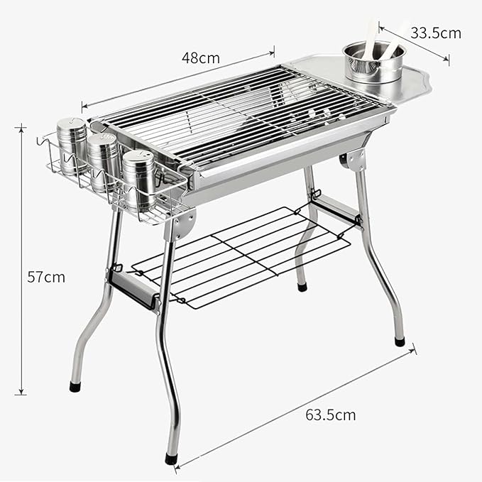 Portable BBQ Grill,Stainless Steel Barbecue Grill,Folding Charcoal BBQ,5-10 Persons Family,for Outdoor Garden Cooking,Picnics,Camping.