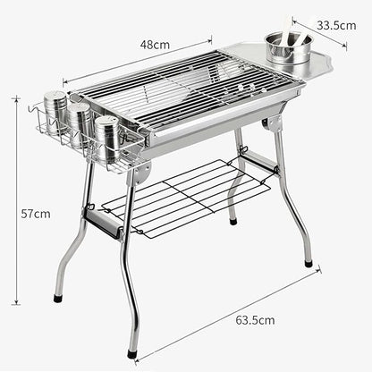 Portable BBQ Grill,Stainless Steel Barbecue Grill,Folding Charcoal BBQ,5-10 Persons Family,for Outdoor Garden Cooking,Picnics,Camping.