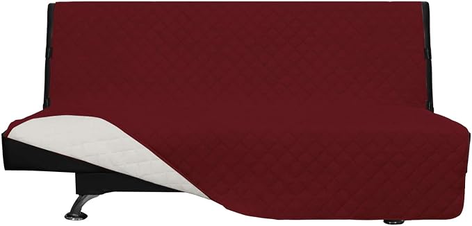 Easy-Going Reversible Couch Cover, Large Futon Sofa, Christmas Red/Ivory | Machine Washable Slipcover For Dogs, Water Resistant Furniture Mat For Living Room, Non-Slip Sofa Cover, Pet Friendly
