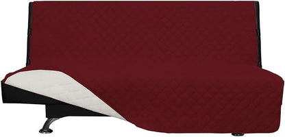 Easy-Going Reversible Couch Cover, Large Futon Sofa, Christmas Red/Ivory | Machine Washable Slipcover For Dogs, Water Resistant Furniture Mat For Living Room, Non-Slip Sofa Cover, Pet Friendly