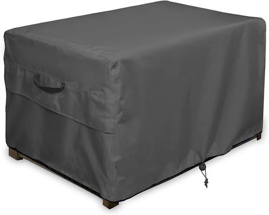 ULTCOVER Patio Deck Box Storage Bench Cover - Waterproof Outdoor Rectangular Fire Pit Table Cover 54 x 28 inch, Black