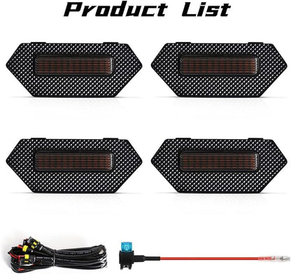 Grill Light for Tacoma TRD Pro 2024 2025, Smoked Shell Amber LED Front Grille Lights Fit for Tacoma Trailhunter