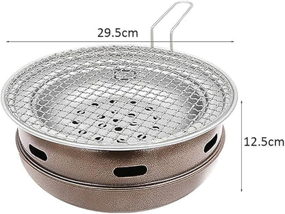 BBQ Barbeque Barbecue,BBQ,Smokeless Charcoal Barbecue Grill,Checked Grill with Handle,Indoor Outdoor,2 Styles (Color : B)