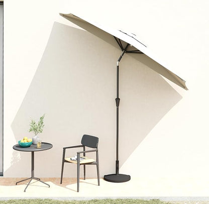 Helios&Hestia 9 ft Small Half Round Wall Outdoor Market Patio Umbrella with Tilt and Crank for Garden, Deck, Balcony