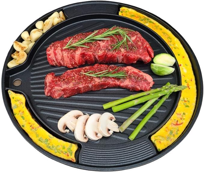 UPIT Korean BBQ Egg Grill Pan, Even Heating and Easy to Clean, Perfect for Pork Belly