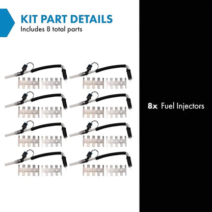 TRQ Fuel Injector Set | For 99-00 Cadillac 96-02 Chevrolet GMC Isuzu 96-01 Oldsmobile
